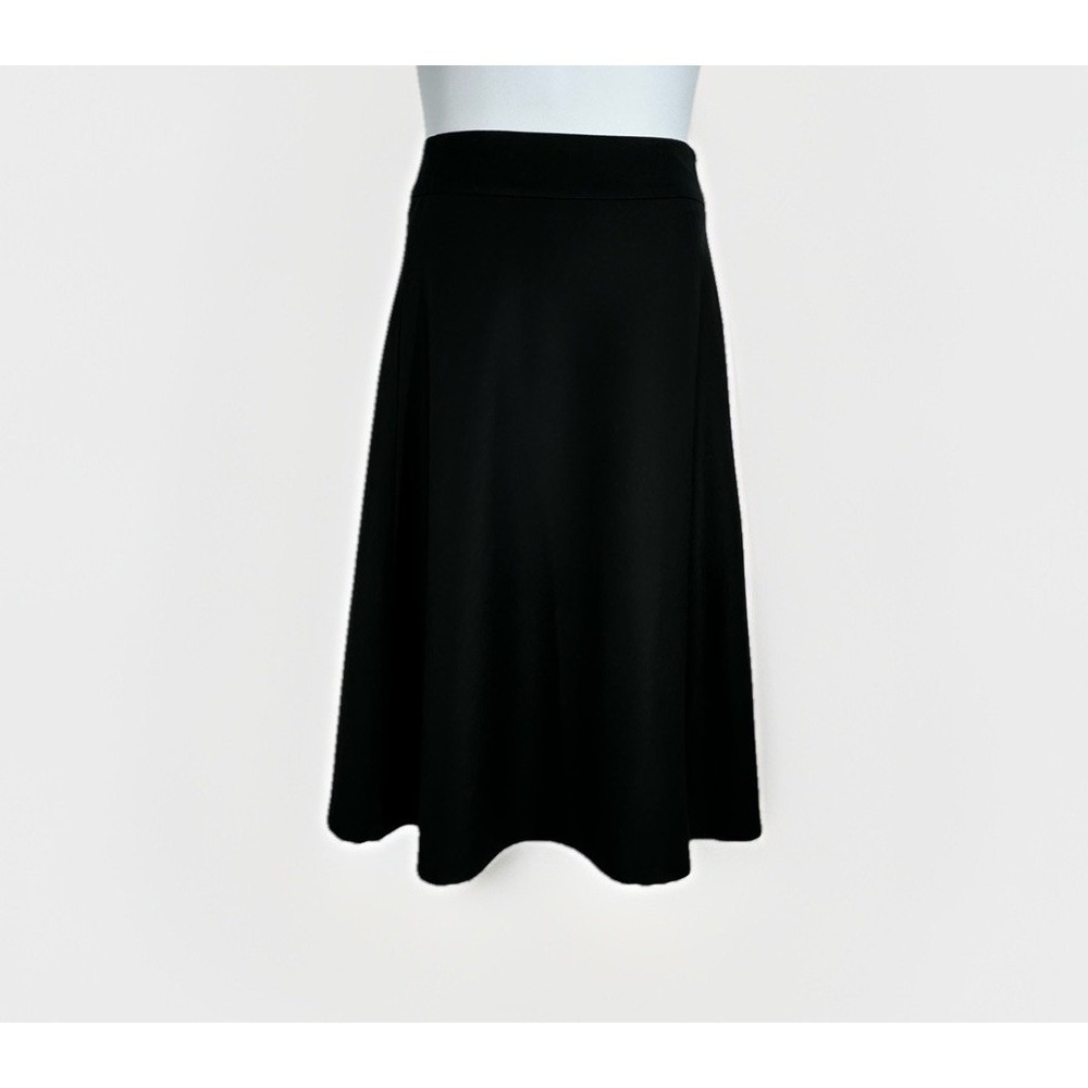 Talbots Sz: 4 Wool Blend Black Midi A Line Skirt Classic Minimalist